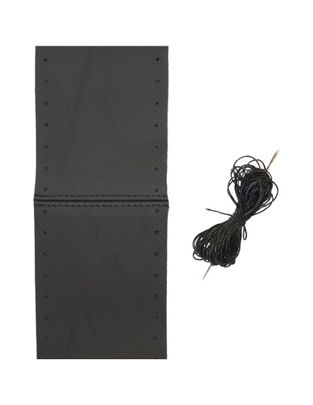HUSA VOLAN CU SNUR PIELE NATURALA NEGRU 36-39 CM