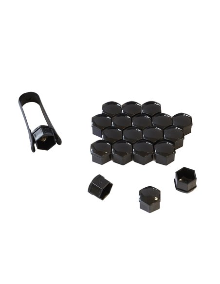 CAPAC PREZOANE 17 MM NEGRU SET 20 BUC+CLESTE