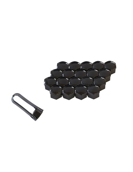 CAPAC PREZOANE 17 MM NEGRU SET 20 BUC+CLESTE