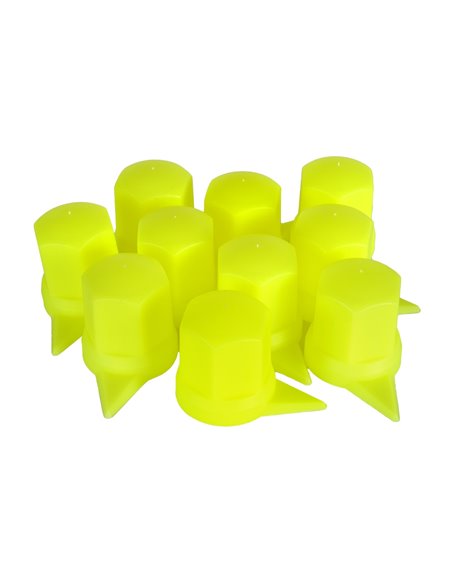 SET 10 BUCATI CAPAC PLASTIC PENTRU PREZON ROATA CU INDICATOR 32' NEON GALBEN 54.5 MM