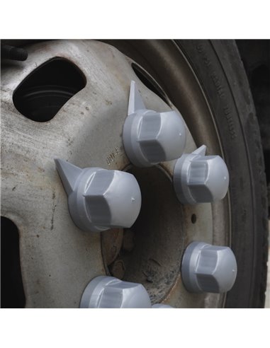 SET 10 BUCATI CAPAC PLASTIC PENTRU PREZON ROATA CU INDICATOR 33' GRI 54.5 MM