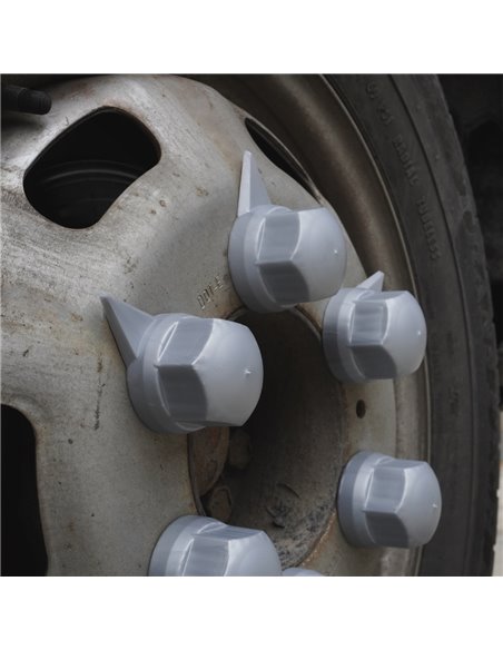 SET 10 BUCATI CAPAC PLASTIC PENTRU PREZON ROATA CU INDICATOR 33' GRI 54.5 MM