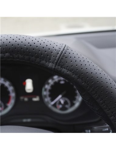 HUSA VOLAN PIELE NATURALA PERFORATA NEGRU 35-37 CM