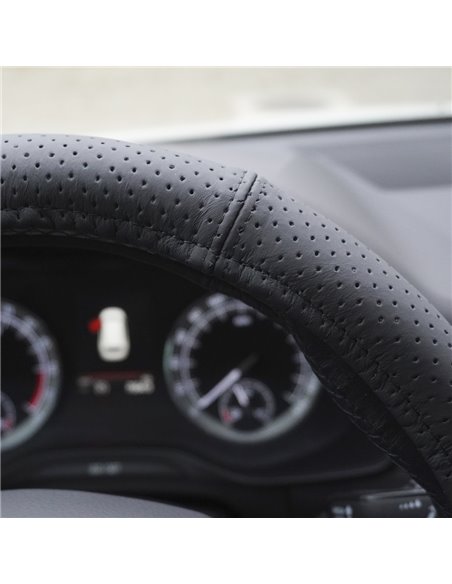 HUSA VOLAN PIELE NATURALA PERFORATA NEGRU 37-39 CM