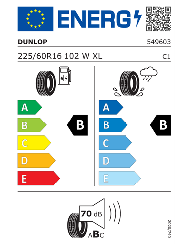DUNLOP SP SPORT BLURESPONSE 225/60 R16 102W XL