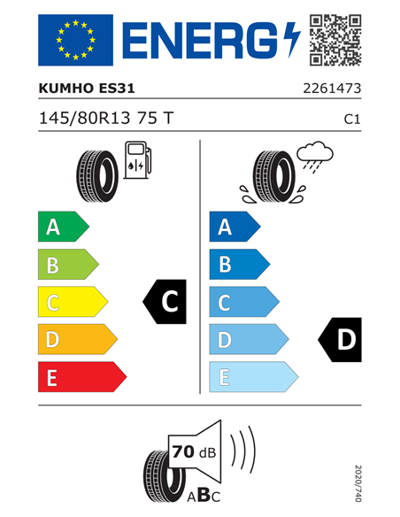 KUMHO ECOWING ES31 145/80 R13 75T