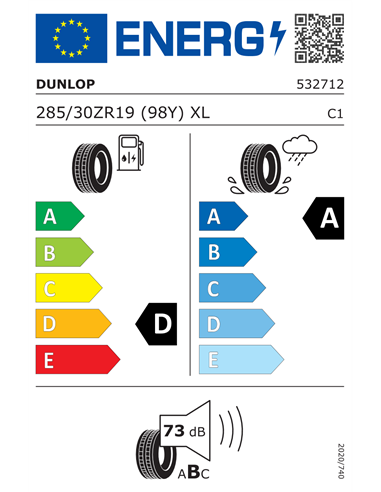 DUNLOP SP SPORT MAXX RT 2 285/30 R19 98Y XL