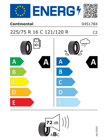 CONTINENTAL VANCONTACT ECO 225/75 R16C 121/120R