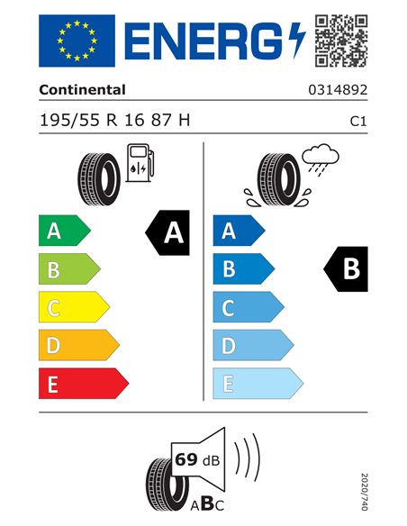 CONTINENTAL ECOCONTACT 7 195/55 R16 87H
