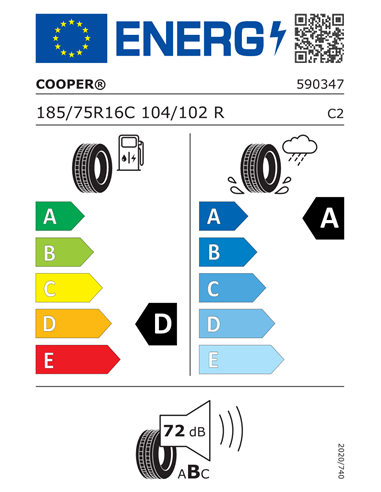 COOPER EVOLUTION VAN 185/75 R16C 104/102R