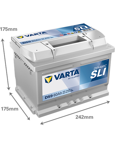 VARTA DYNAMIC SLI D59 12V 60Ah 540A - Borna Normala (dreapta +)