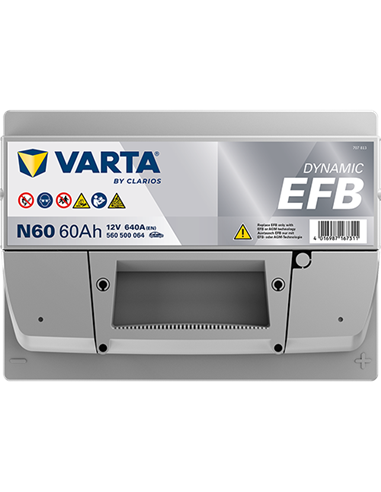 VARTA DYNAMIC EFB N60 12V 60Ah 640A - Borna Normala (dreapta +)