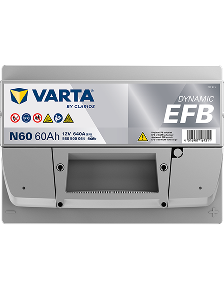 VARTA DYNAMIC EFB N60 12V 60Ah 640A - Borna Normala (dreapta +)