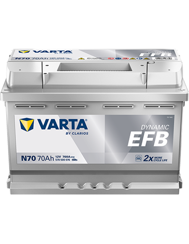 VARTA DYNAMIC EFB N70 12V 70Ah 760A - Borna Normala (dreapta +)