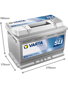 VARTA DYNAMIC SLI E12 12V 74Ah 680A - Borna Normala (dreapta +) 2