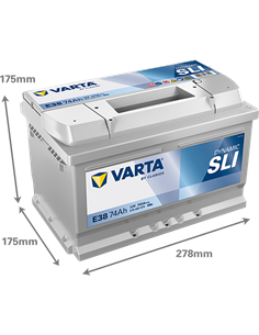 VARTA DYNAMIC SLI E38 12V 74Ah 750A - Borna Normala (dreapta +) 2