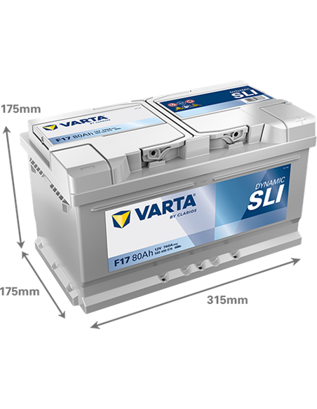 VARTA DYNAMIC SLI F17 12V 80Ah 740A - Borna Normala (dreapta +)