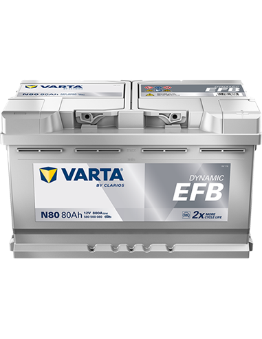 VARTA DYNAMIC EFB N80 12V 80Ah 800A - Borna Normala (dreapta +)