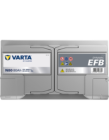 VARTA DYNAMIC EFB N80 12V 80Ah 800A - Borna Normala (dreapta +)