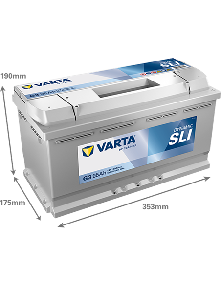 VARTA DYNAMIC SLI G3 12V 95Ah 800A - Borna Normala (dreapta +)