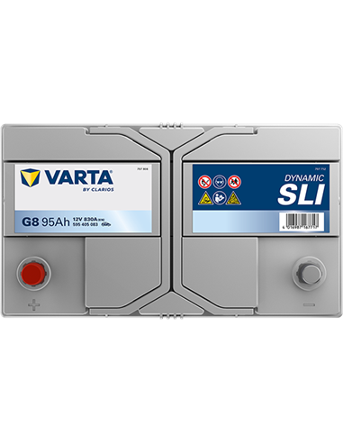 VARTA DYNAMIC SLI G8 12V 95Ah 830A - Borna Inversa (stanga +)