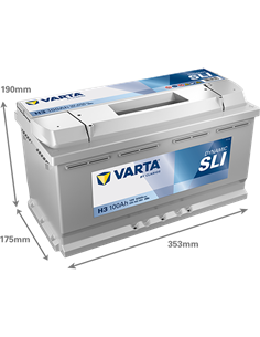 VARTA DYNAMIC SLI H3 12V 100Ah 830A - Borna Normala (dreapta +) 2