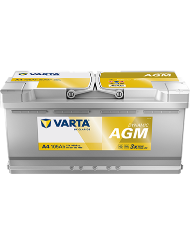 VARTA DYNAMIC AGM START-STOP A4 12V 105Ah 950A - Borna Normala (dreapta +)