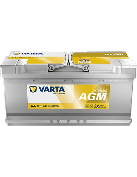 VARTA DYNAMIC AGM START-STOP A4 12V 105Ah 950A - Borna Normala (dreapta +)
