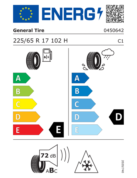 GENERAL TIRE GRABBER AT3 225/65 R17 102H