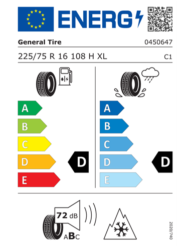 GENERAL TIRE GRABBER AT3 225/75 R16 108H XL