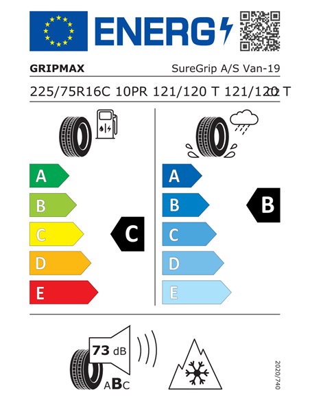 GRIPMAX SUREGRIP AS VAN 10PR 225/75 R16C 121/120T