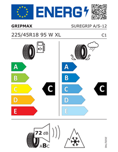 GRIPMAX SUREGRIP AS 225/45 R18 95W XL 2