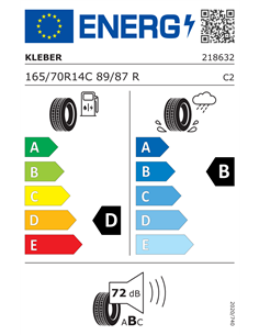 KLEBER TRANSPRO  165/70 R14C 89/87R 2