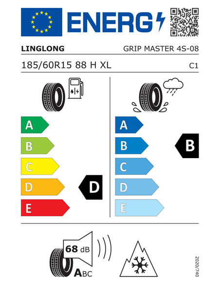 LINGLONG GRIP MASTER 4S 185/60 R15 88H XL