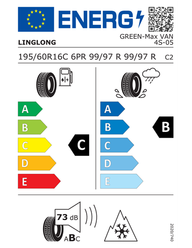 LINGLONG GREENMAX VAN 4SEASON 6PR 195/60 R16C 99/97R