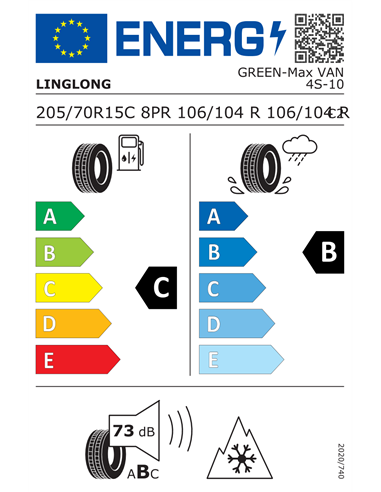 LINGLONG GREENMAX VAN 4SEASON 8PR 205/70 R15C 106/104R