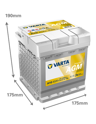VARTA DYNAMIC AGM A10 12V 40Ah 420A - Borna Normala (dreapta +)