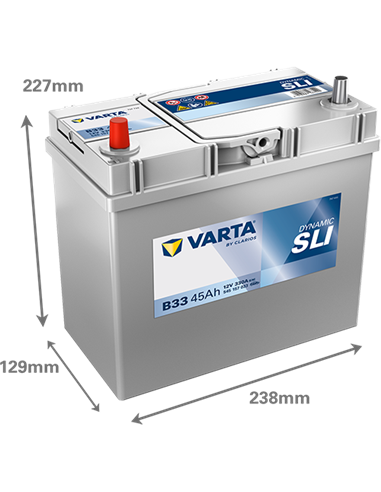 VARTA DYNAMIC SLI B33 12V 45Ah 330A - Borna Inversa (stanga +)