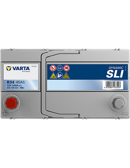 VARTA DYNAMIC SLI B34 12V 45Ah 330A - Borna Inversa (stanga +)