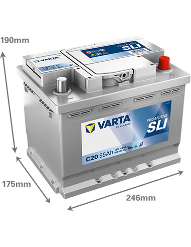 VARTA DYNAMIC SLI C20 12V 55Ah 420A - Borna Normala (dreapta +)