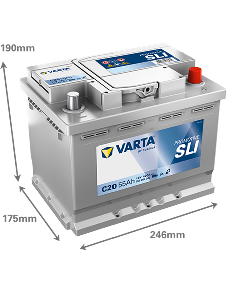VARTA DYNAMIC SLI C20 12V 55Ah 420A - Borna Normala (dreapta +)