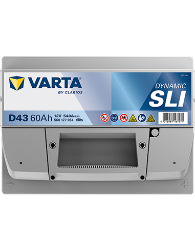 VARTA DYNAMIC SLI D43 12V 60Ah 540A - Borna Normala (dreapta +)