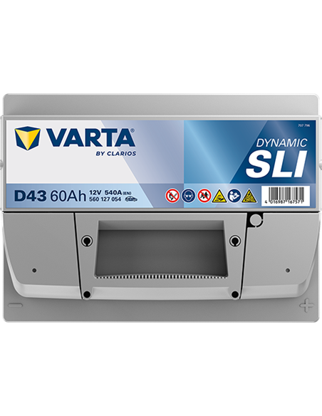 VARTA DYNAMIC SLI D43 12V 60Ah 540A - Borna Normala (dreapta +)