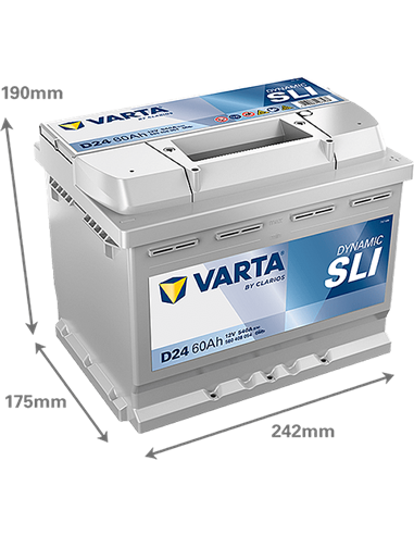 VARTA DYNAMIC SLI D24 12V 60Ah 540A - Borna Normala (dreapta +)