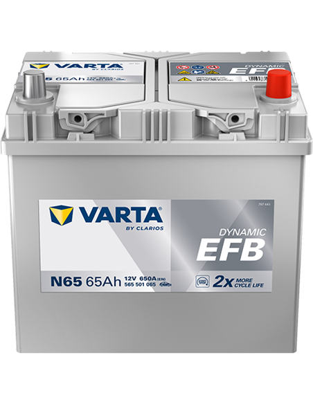 VARTA DYNAMIC EFB N65 12V 65Ah 650A - Borna Normala (dreapta +)