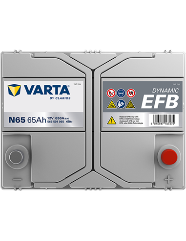 VARTA DYNAMIC EFB N65 12V 65Ah 650A - Borna Normala (dreapta +)
