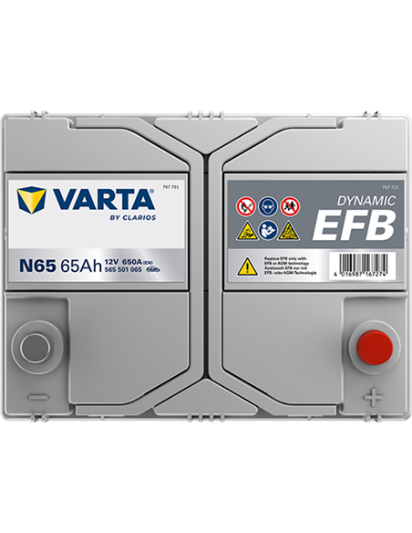 VARTA DYNAMIC EFB N65 12V 65Ah 650A - Borna Normala (dreapta +)