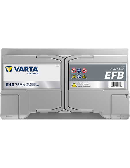 VARTA DYNAMIC EFB E46 12V 75Ah 730A - Borna Normala (dreapta +)