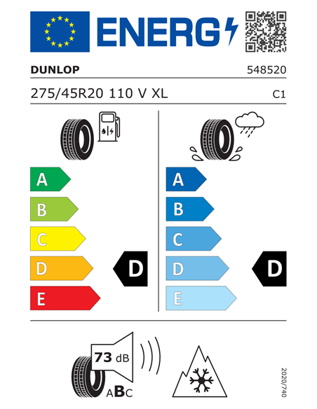 DUNLOP GRANDTREK WINTER M3 AO 275/45 R20 110V XL